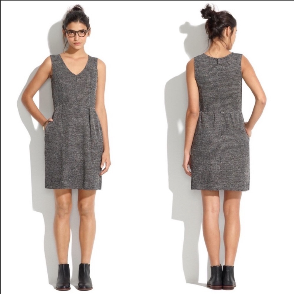 Madewell Terrace Knit Twill Sleeveless Dress Medium Preppy Old Money Academia